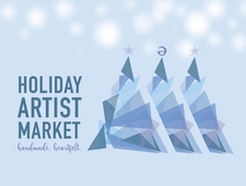 Front And Back Holiday Artist Market Postcard 